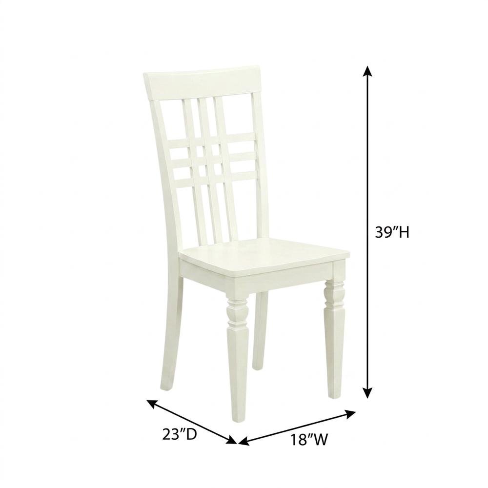 Solid Wood Dining Chairs, Linen White, Set of 2. Picture 6