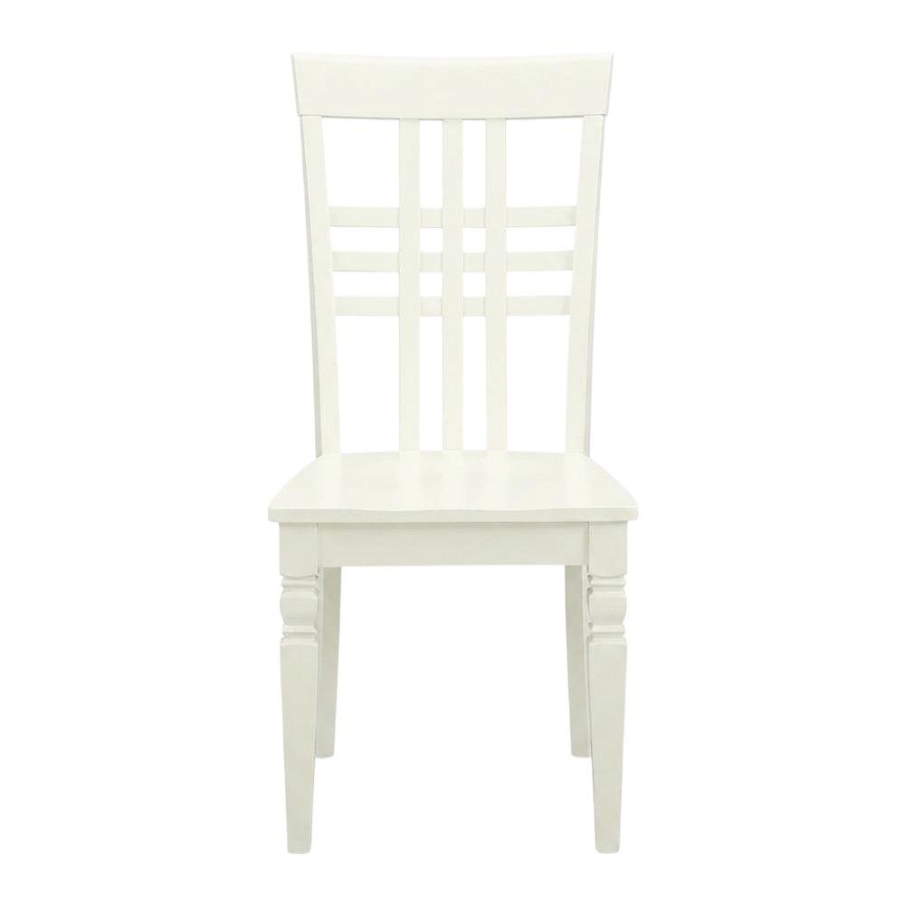 Solid Wood Dining Chairs, Linen White, Set of 2. Picture 2