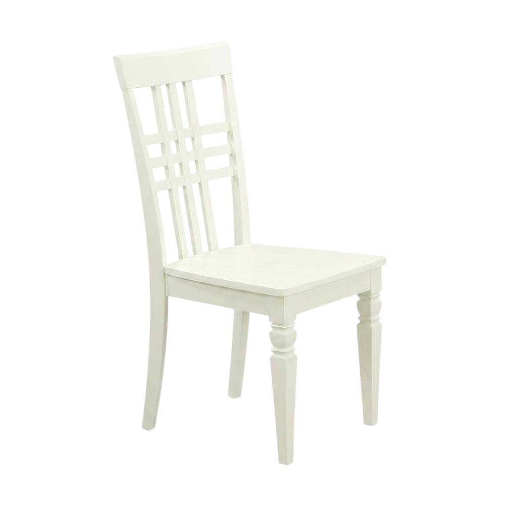 Solid Wood Dining Chairs, Linen White, Set of 2. Picture 5