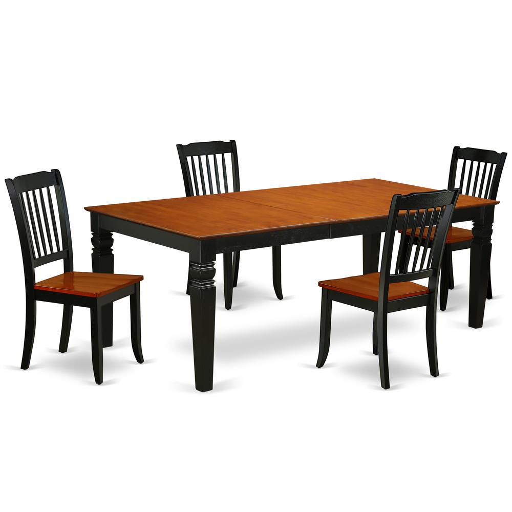 Dining Room Set Black & Cherry, LGDA5-BCH-W. Picture 1