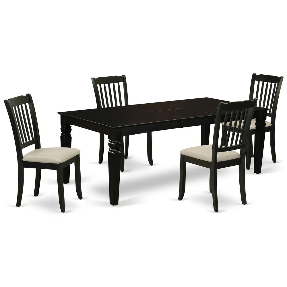 Dining Room Set Black, LGDA5-BLK-C. Picture 1