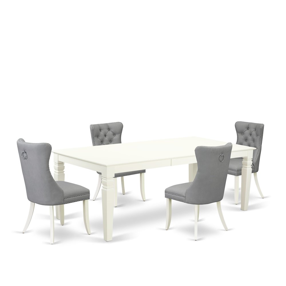 5 Piece Dining Room Set Contains a Rectangle Kitchen Table with Butterfly Leaf. Picture 1