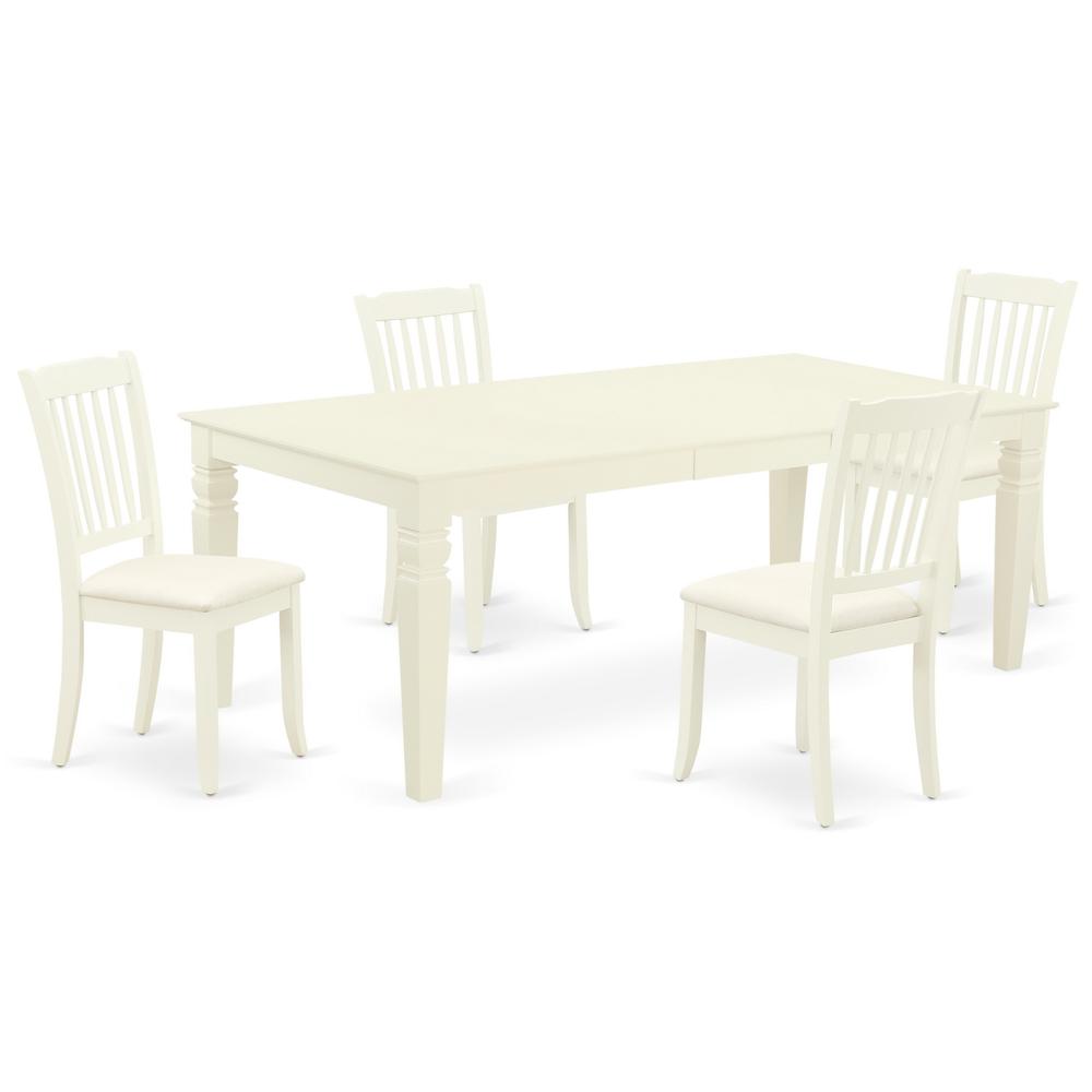 Dining Room Set Linen White, LGDA5-LWH-C. Picture 1