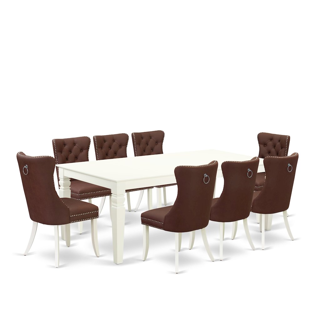 9 Piece Kitchen Table Set Consists of a Rectangle Dining Table. Picture 1