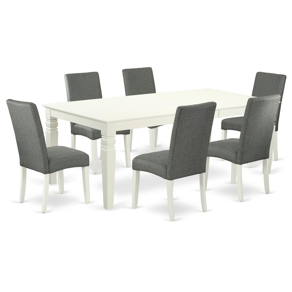 Dining Room Set Linen White, LGDR7-LWH-07. Picture 1