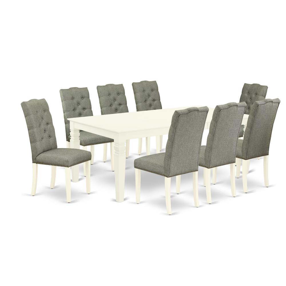Dining Room Set Linen White, LGEL9-LWH-07. Picture 1
