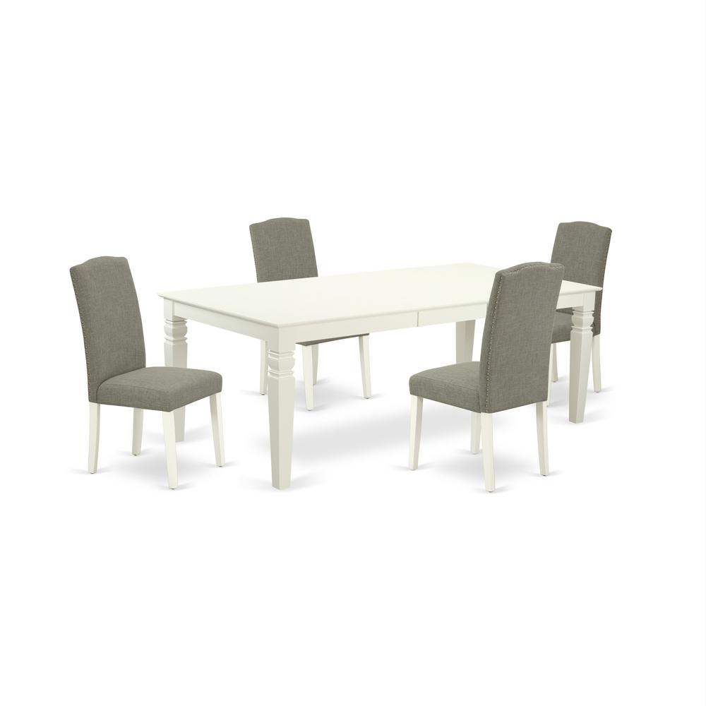 Dining Room Set Linen White, LGEN5-LWH-06. Picture 1