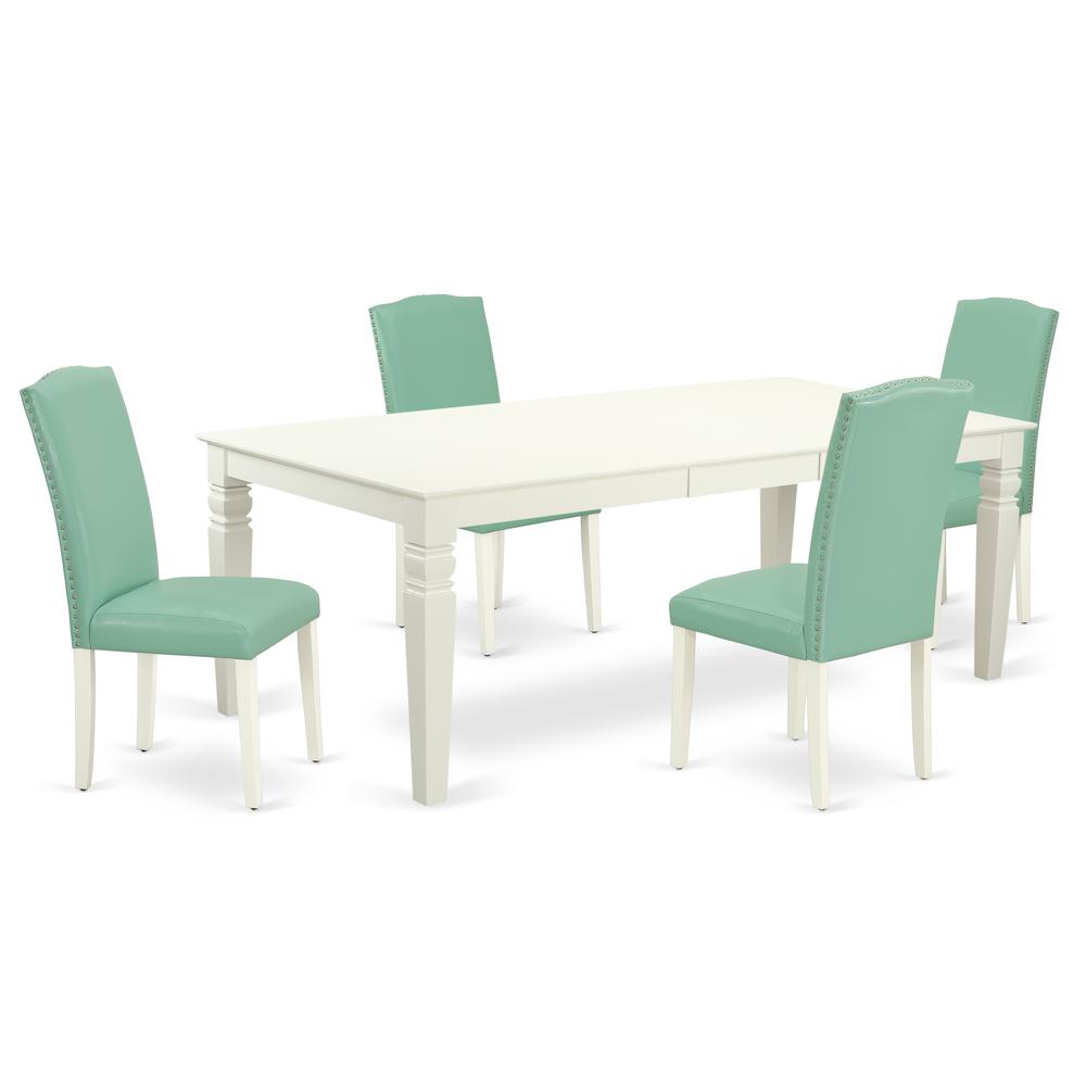 Dining Room Set Linen White, LGEN5-LWH-57. Picture 1