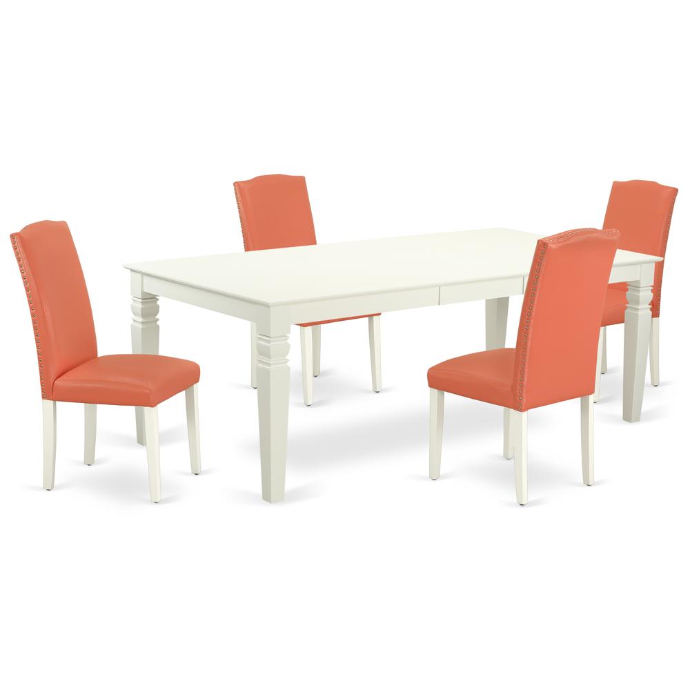 Dining Room Set Linen White, LGEN5-LWH-78. Picture 1