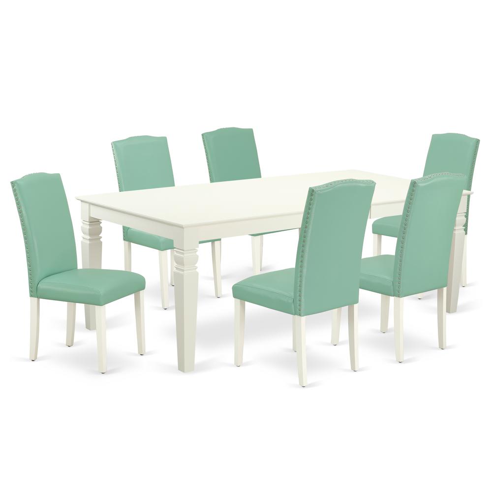 Dining Room Set Linen White, LGEN7-LWH-57. Picture 1