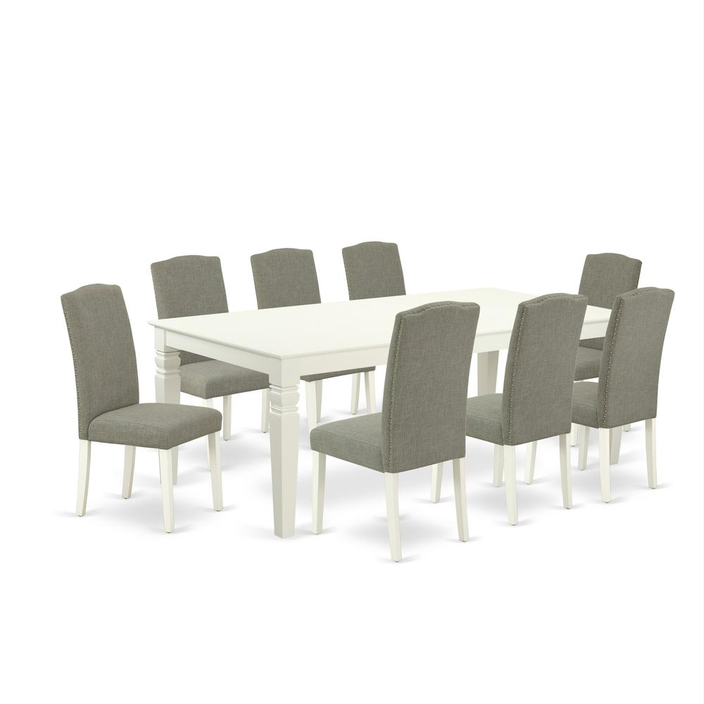 Dining Room Set Linen White, LGEN9-LWH-06. Picture 1