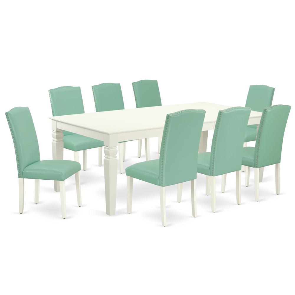 Dining Room Set Linen White, LGEN9-LWH-57. Picture 1
