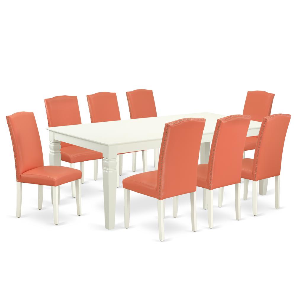 Dining Room Set Linen White, LGEN9-LWH-78. Picture 1