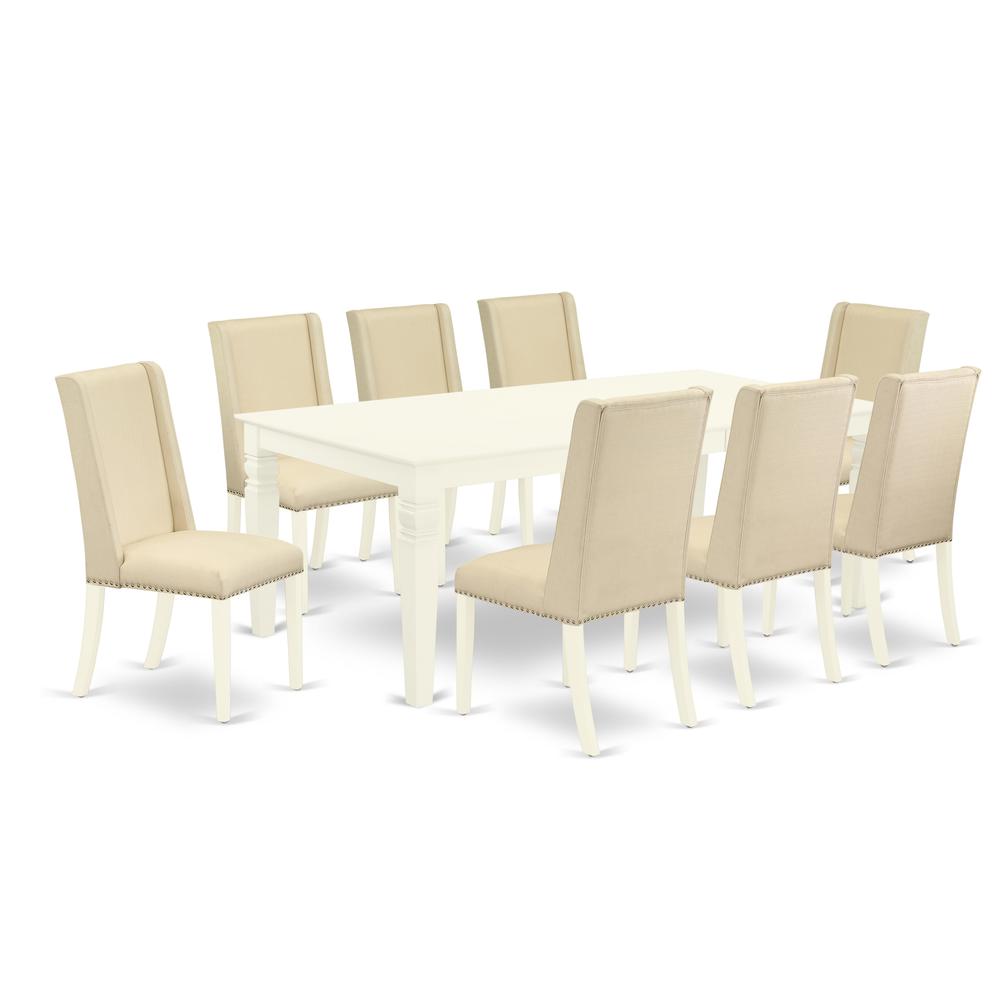 Dining Room Set Linen White, LGFL9-LWH-01. Picture 1