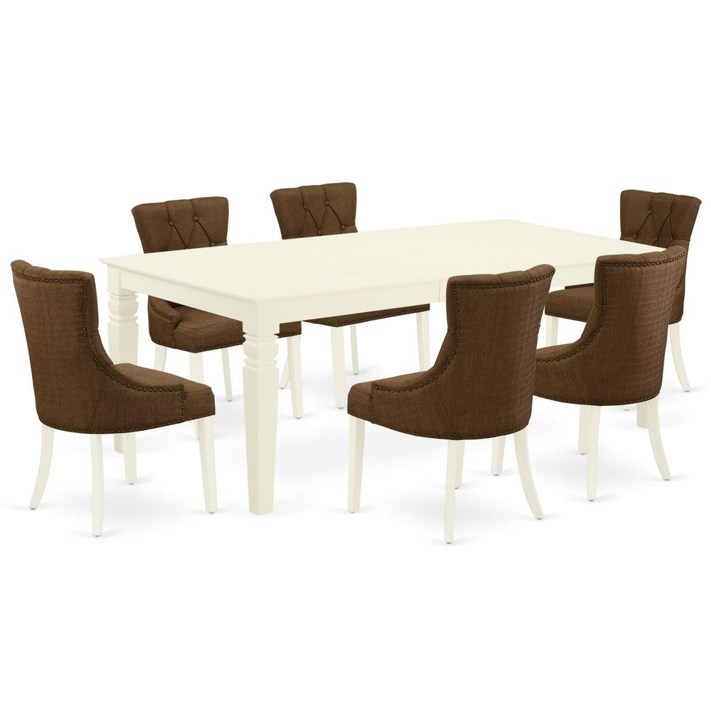 Dining Room Set Linen White, LGFR7-LWH-18. Picture 1