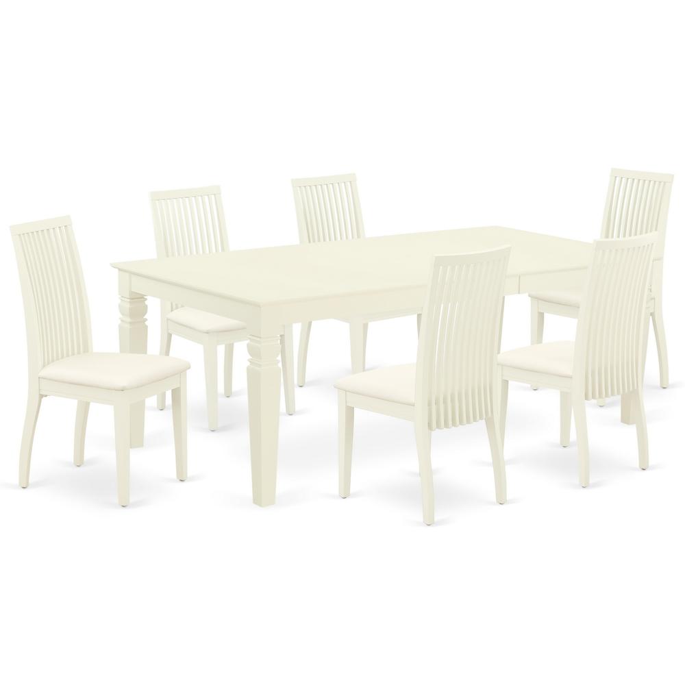Dining Room Set Linen White, LGIP7-LWH-C. Picture 1