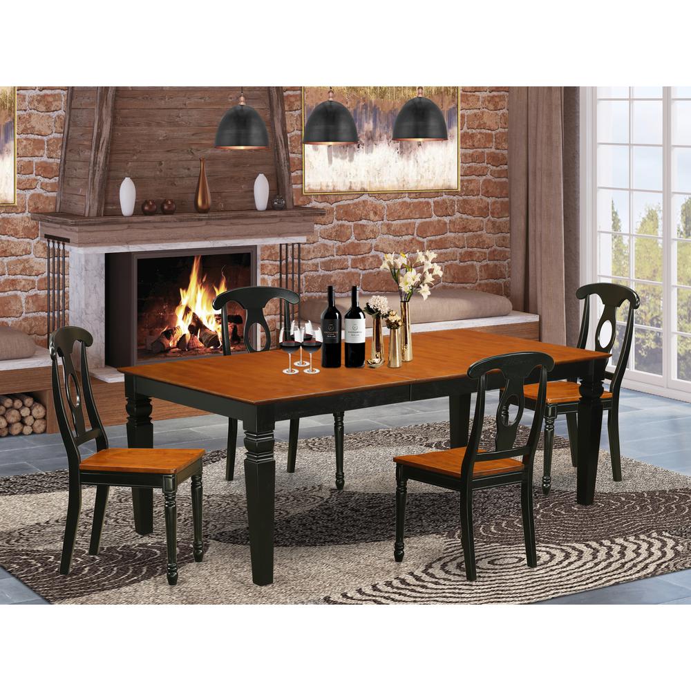 5  Pc  Table  and  chair  set  with  a  Table  and  4  Dining  Chairs  in  Black  and  Cherry. Picture 4
