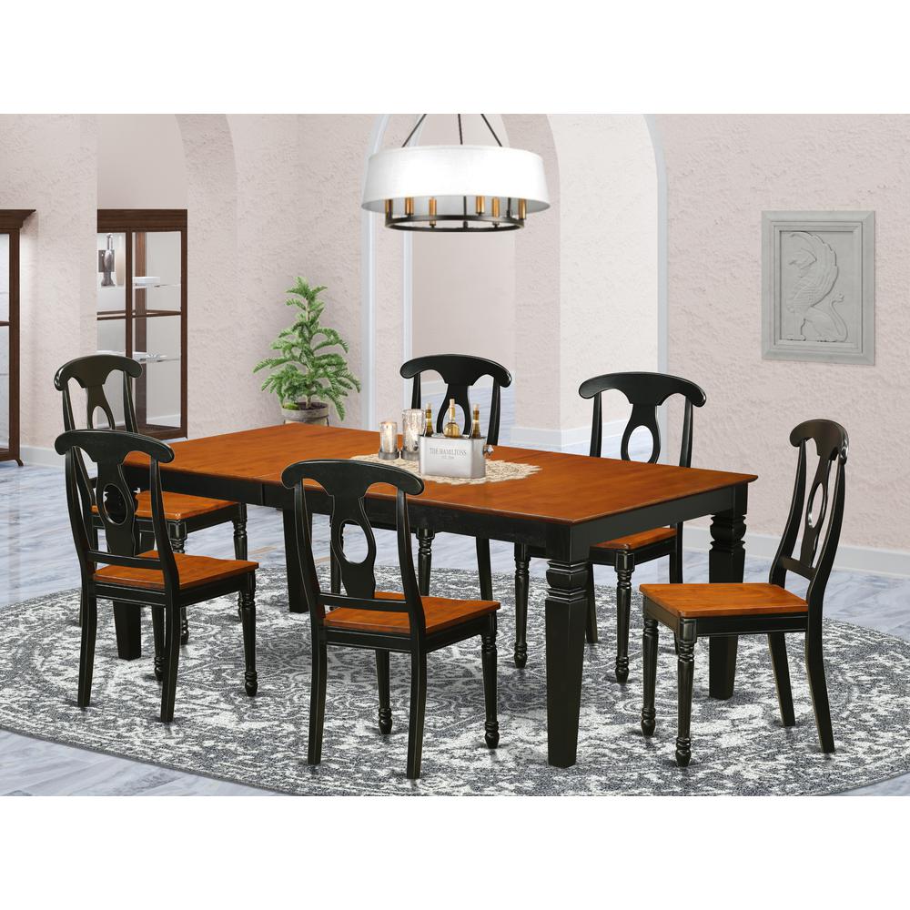 7  PC  Table  set  with  a  Table  and  6  Dining  Chairs  in  Black  and  Cherry. Picture 4