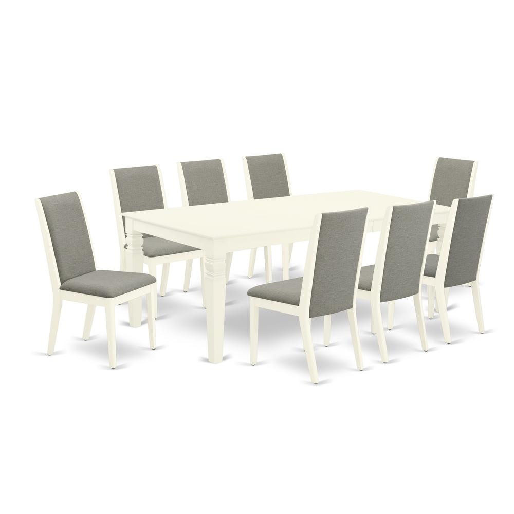 Dining Room Set Linen White, LGLA9-LWH-06. Picture 1