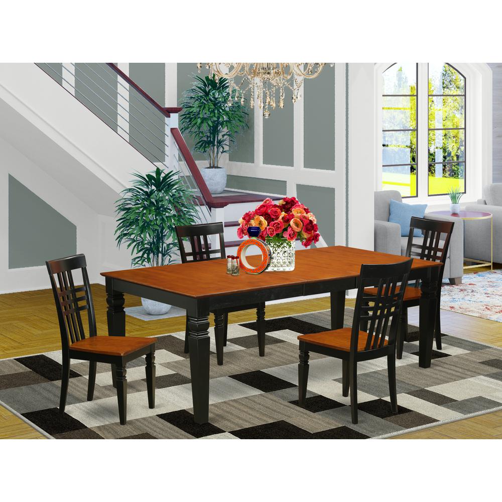 5  PC  Table  and  chair  set  with  a  Table  and  4  Dining  Chairs  in  Black  and  Cherry. Picture 4