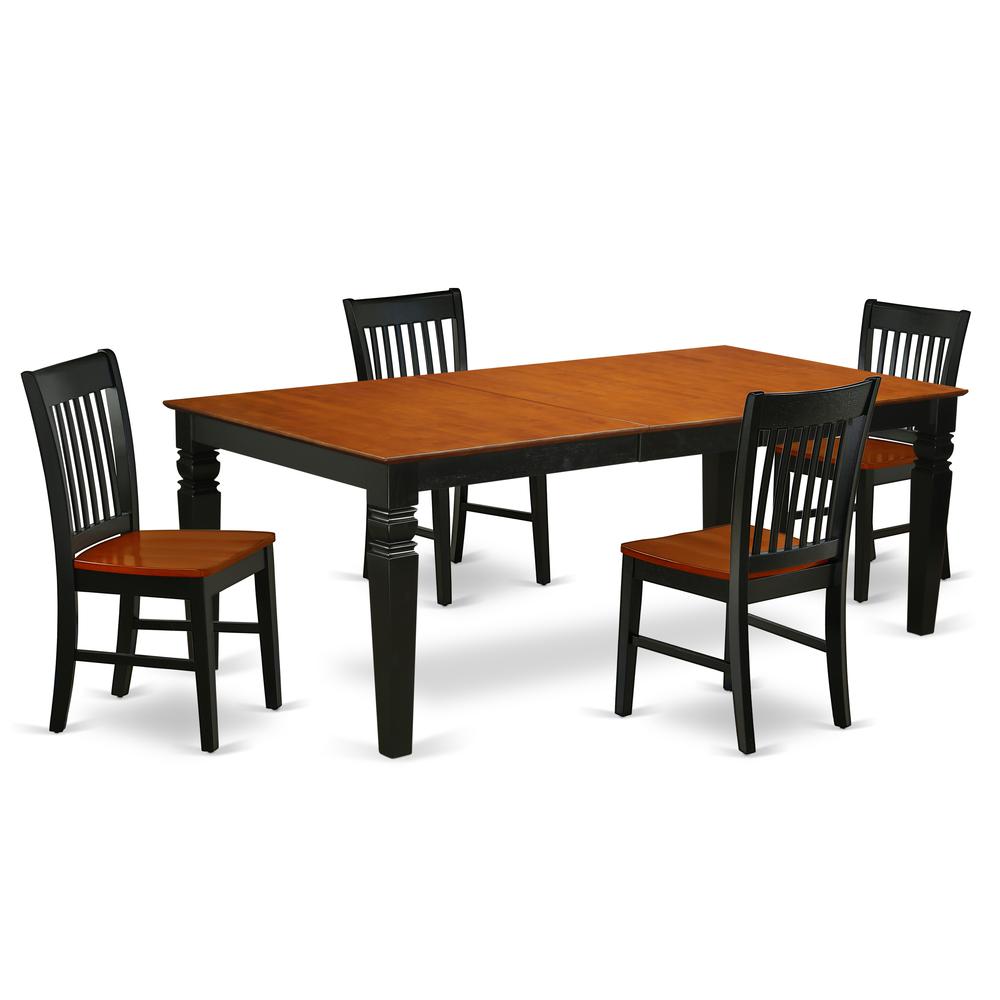 Dining Room Set Black & Cherry, LGNO5-BCH-W. Picture 1