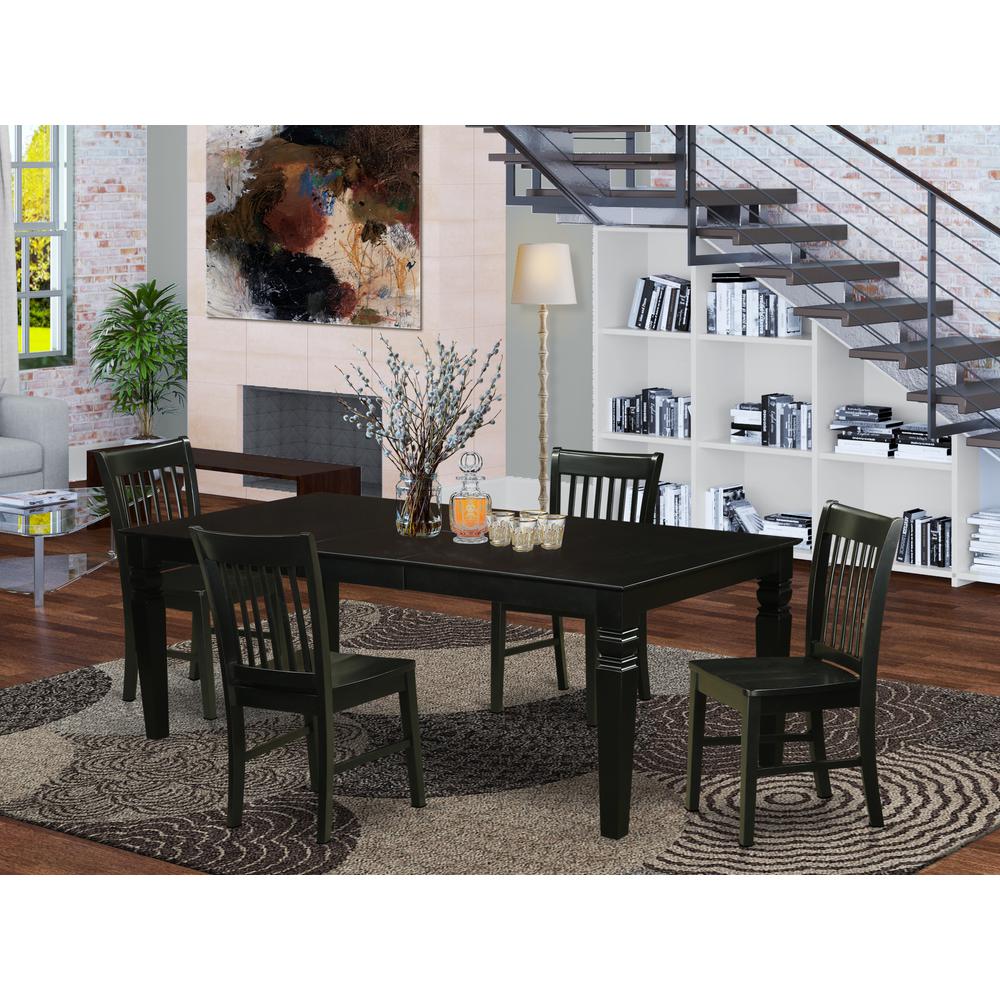 5  Pc  Dinette  set  with  a  Dinning  Table  and  4  Wood  Dining  Chairs  in  Black. Picture 4