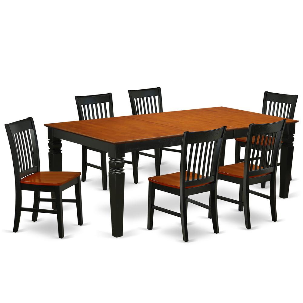 Dining Room Set Black & Cherry, LGNO7-BCH-W. Picture 1