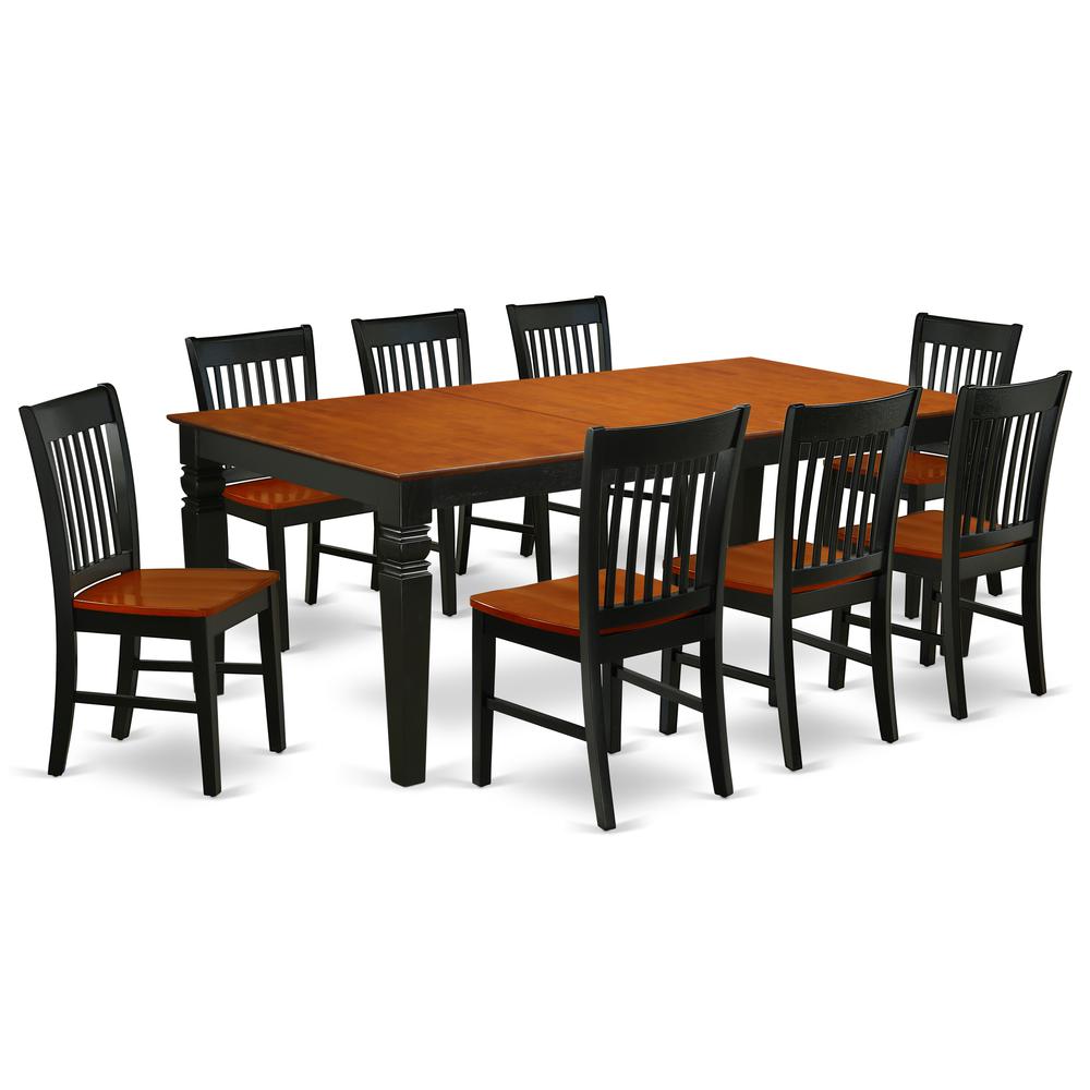 Dining Room Set Black & Cherry, LGNO9-BCH-W. Picture 1