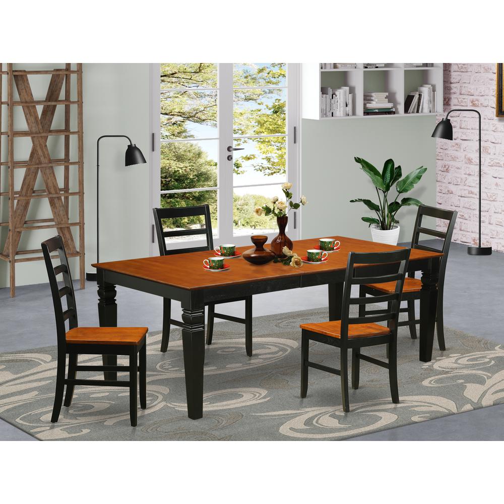 5  Pc  dinette  set  with  a  Dining  Table  and  4  Dining  Chairs  in  Black  and  Cherry. Picture 4