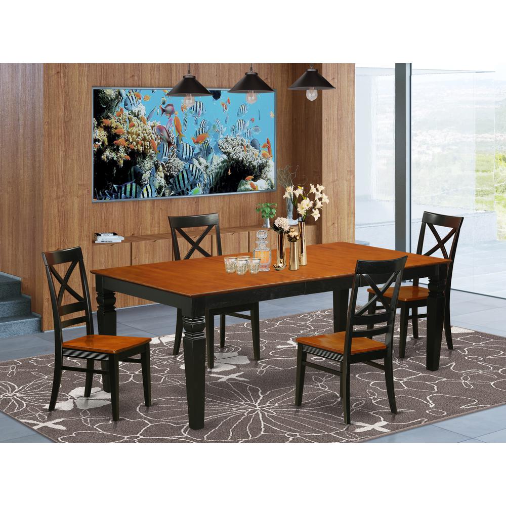 5  Pc  Table  set  with  a  Dining  Table  and  4  Dining  Chairs  in  Black  and  Cherry. Picture 4