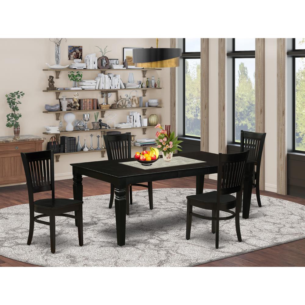 Dining Table- Table Leg Dining Chairs, LGVA5-BLK-W. Picture 4