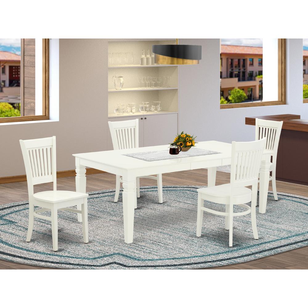 Dining Table- Table Leg Dining Chairs, LGVA5-LWH-W. Picture 4