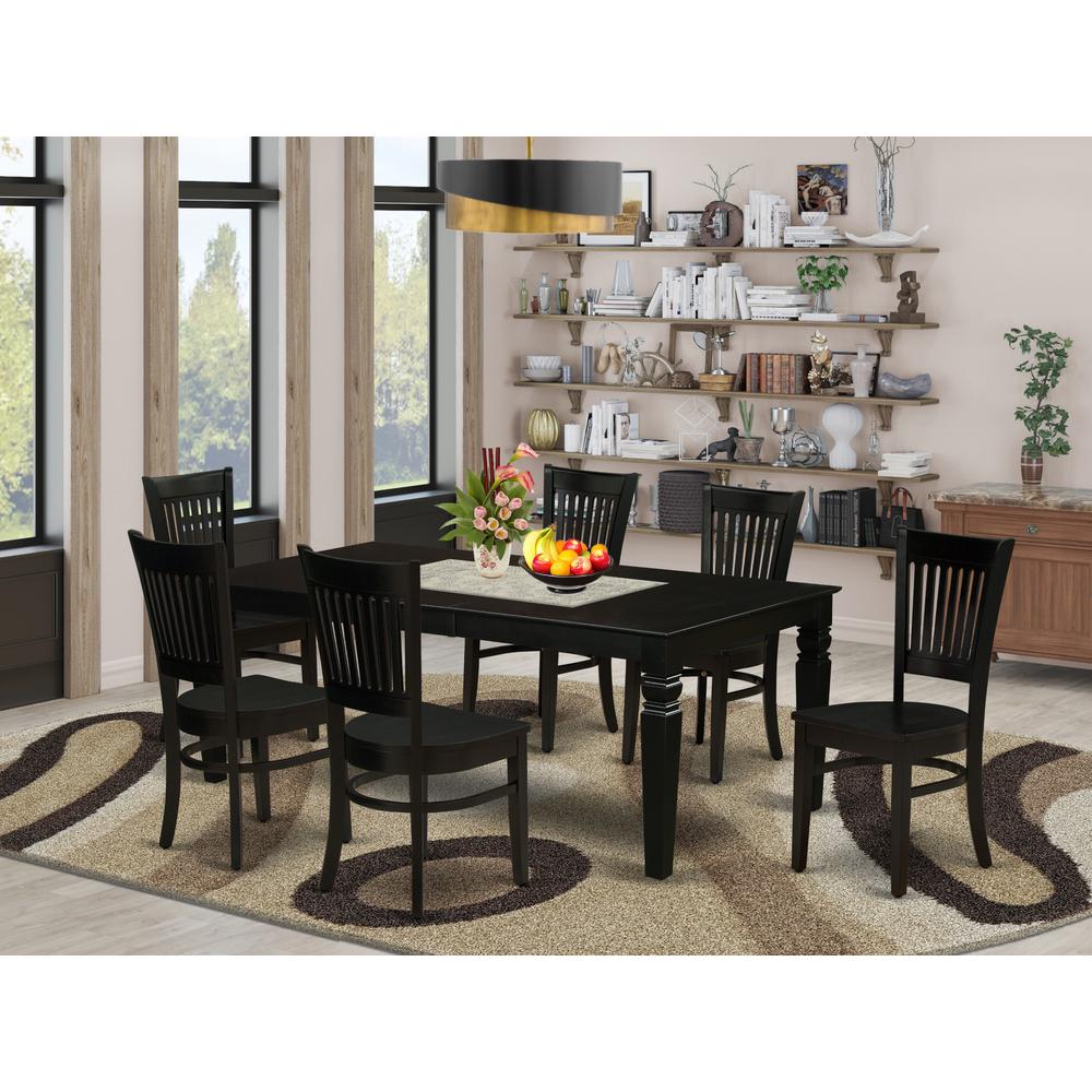 Dining Table- Table Leg Dining Chairs, LGVA7-BLK-W. Picture 4