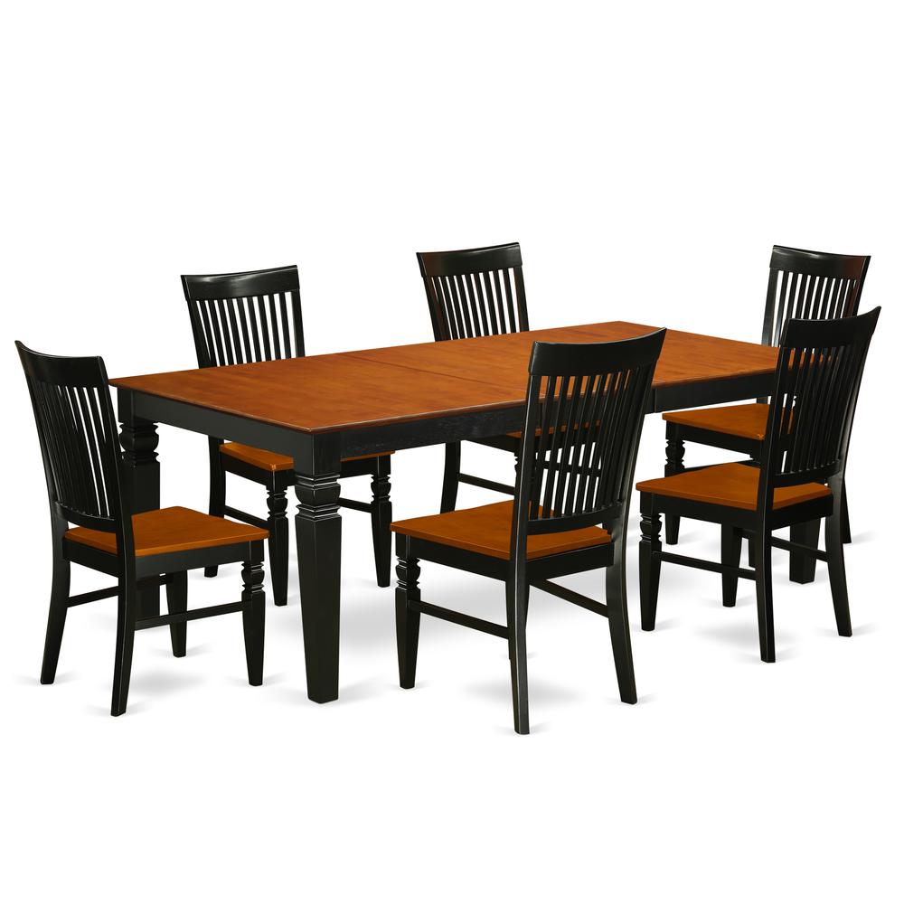 Dining Room Set Black & Cherry, LGWE7-BCH-W. Picture 1