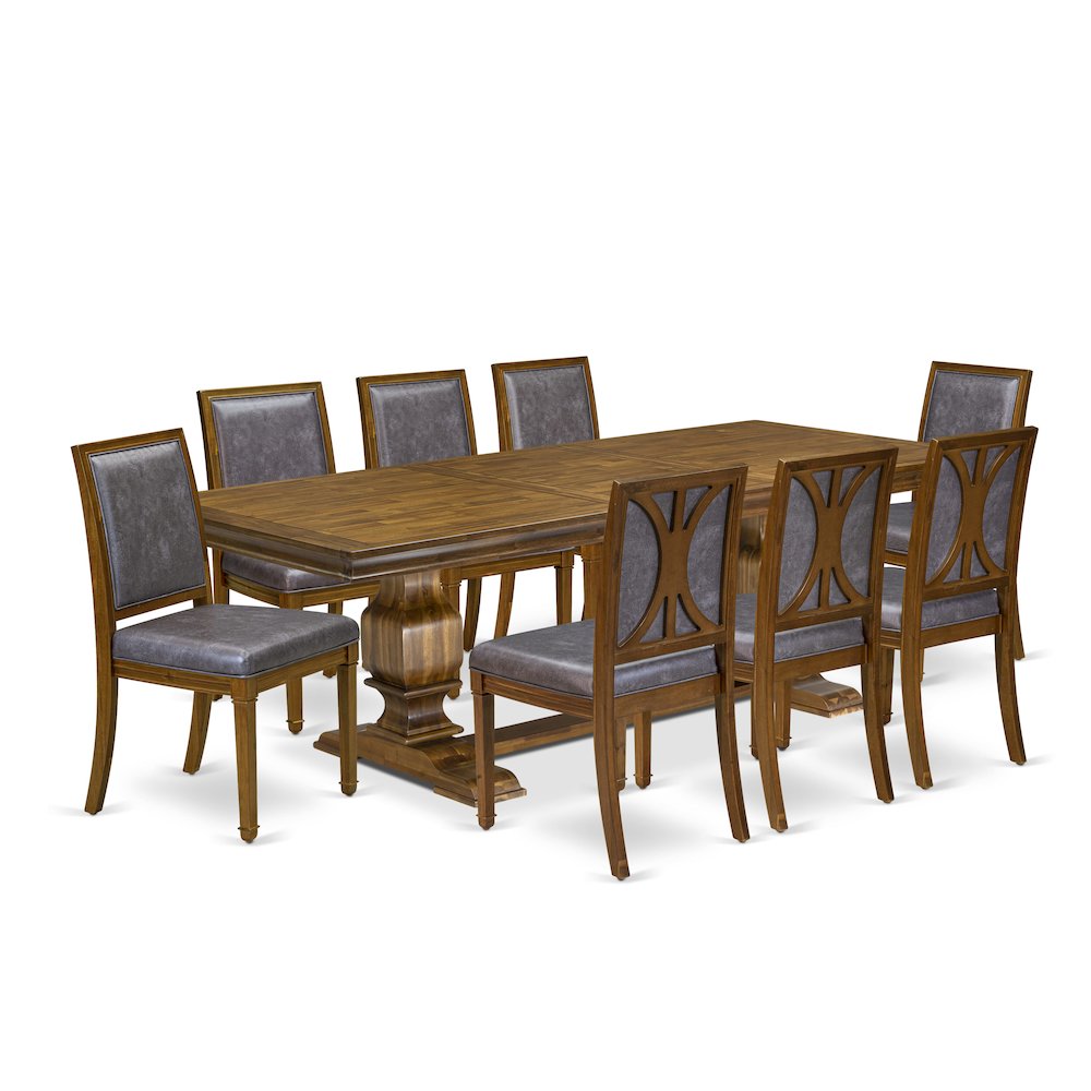 9 piece Kitchen Table Set includes a Dining Table and 8 Dining room Chairs. Picture 1