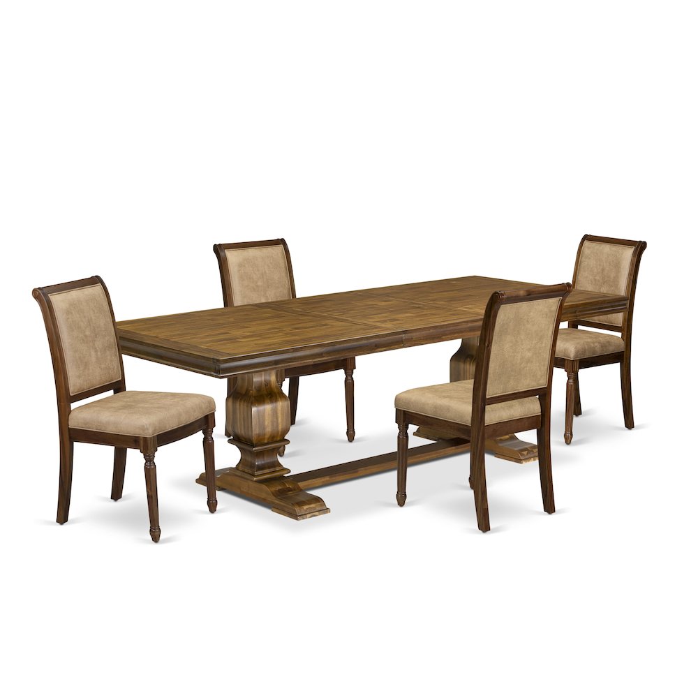 5 piece Kitchen Table Set a Dining Table and 4 Dark Grey Dining Room Chairs. Picture 1