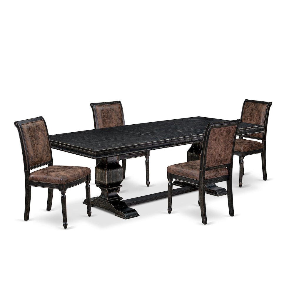 5 piece Kitchen Table Set a Modern Dining Table and 4 Dining Room Chairs. Picture 1