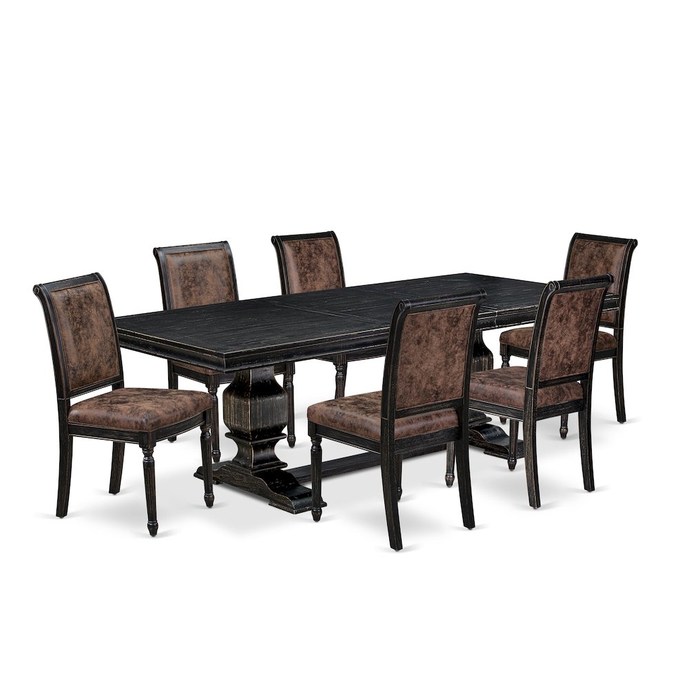 7 piece Kitchen Table Set consists of a Dining Table and 6 Dining Chairs. Picture 1