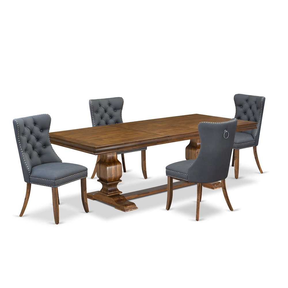 5 piece Dining Table Set includes a Kitchen Table and 4 PU Leather Dinner Chairs. Picture 1
