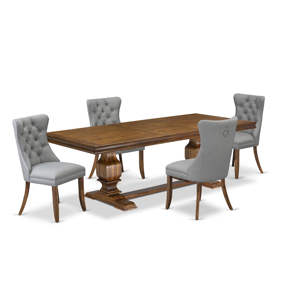 5 Pieces Modern Dining Set a Rectangle Kitchen Table and 4 Dining Chairs. Picture 1