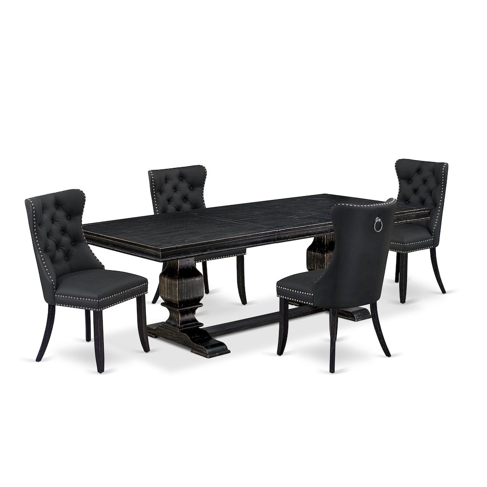 5 Pieces Modern Dining Set a Rectangle Kitchen Table and 4 Dining Chairs. Picture 1