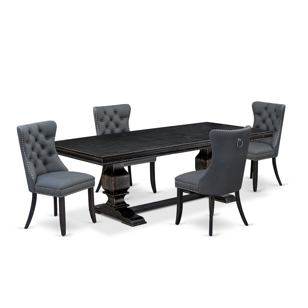 5 Pieces Modern Dining Set a Rectangle Kitchen Table and 4 Dining Chairs. Picture 1
