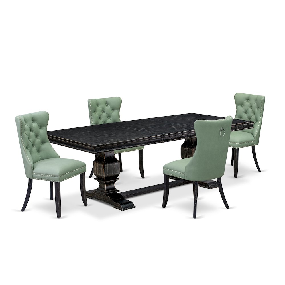 5 Pieces Modern Dining Set a Rectangle Kitchen Table and 4 Dining Chairs. Picture 1