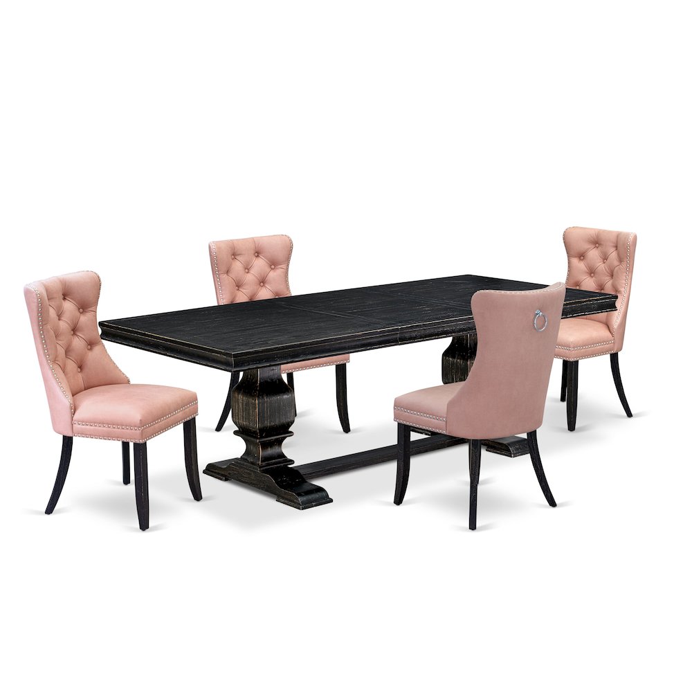 5 Pieces Modern Dining Set a Rectangle Kitchen Table and 4 Dining Chairs. Picture 1