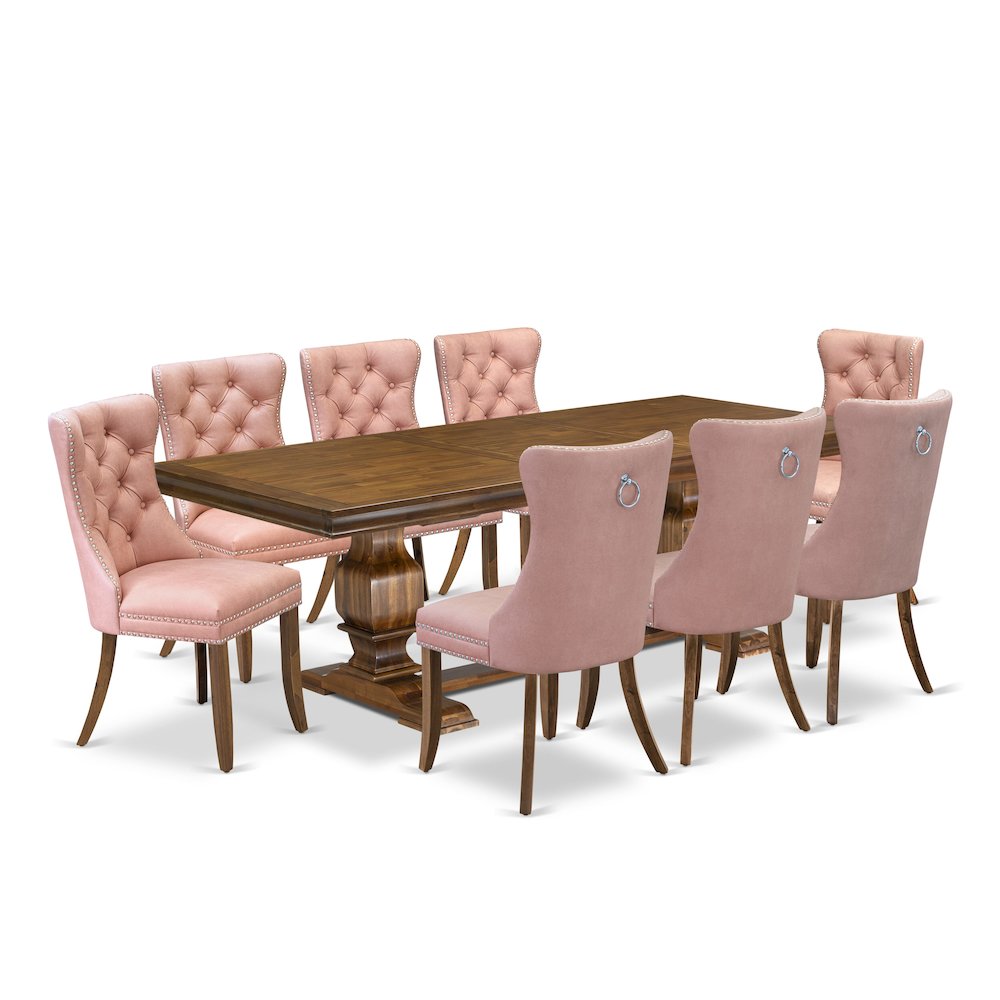 9 piece Mid Century Dining Table Set a Dining Table and 8 Kitchen Chairs. Picture 1