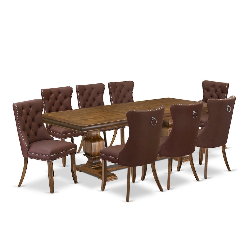 9 piece Mid Century Dining Table Set a Dining Table and 8 Kitchen Chairs. Picture 1