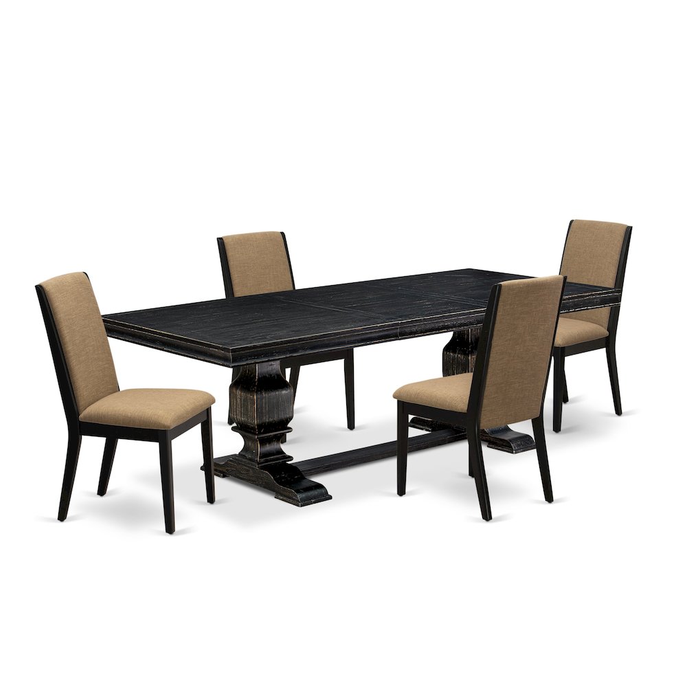 5 Pieces Modern Dining Set a Rectangular Kitchen Table and 4 Dining Chairs. Picture 1