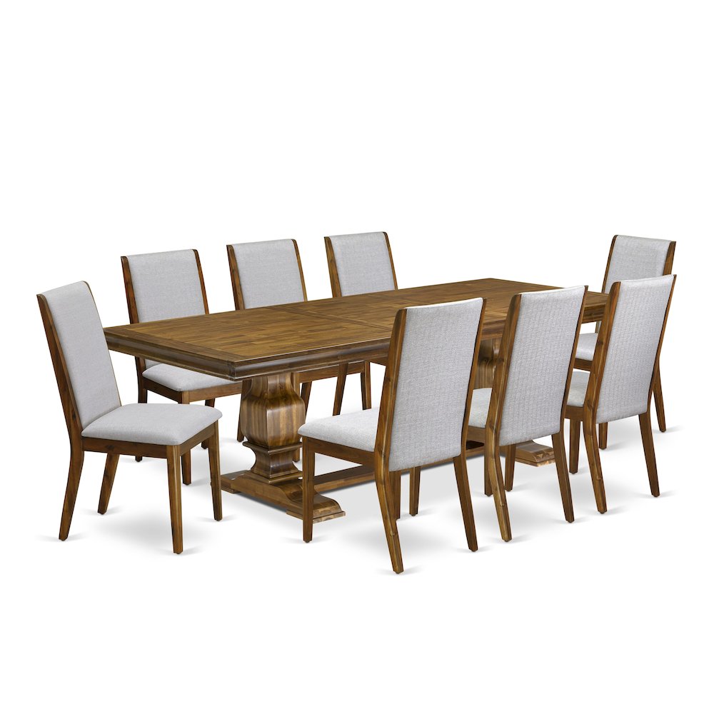 9 Pieces Dining table set of a Rectangular Dining Table and 8 Dining Chairs. Picture 1