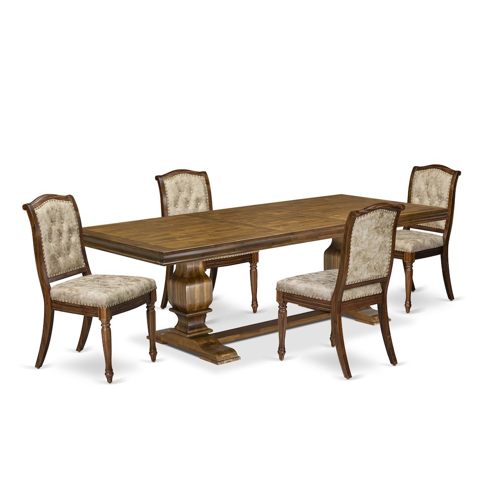 5 Pieces Modern Dining set a Rectangular Kitchen Table and 4 Dining Chairs. Picture 1