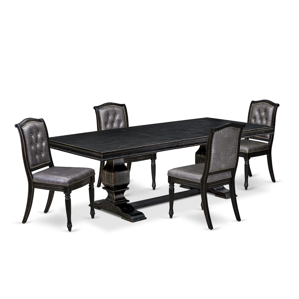 5 piece Kitchen Table Set consists of a Dinning Table and 4 Modern Chairs. Picture 1
